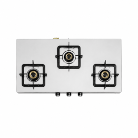 Aliacca Mahabali Pro Stainless Steel Cooktop 3 Burner Manual Ignition – AF-MB-331X (MIRROR BODY)