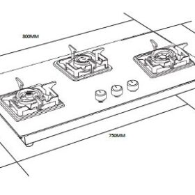 ALIACCA GLANZ PREMIUM GLASS HOB 3 BURNER – AI-GZ-HBI-331CV
