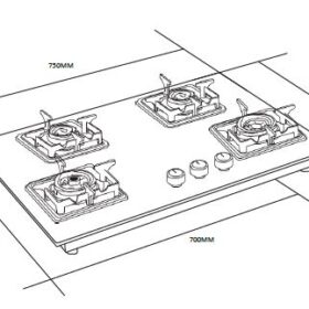 ALIACCA GLANZ PREMIUM GLASS HOB 4 BURNER – AI-GZ-HBI-440CV