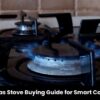 LPG gas stove with multiple burners and blue flame in a modern Indian kitchen for efficient smart cooking.