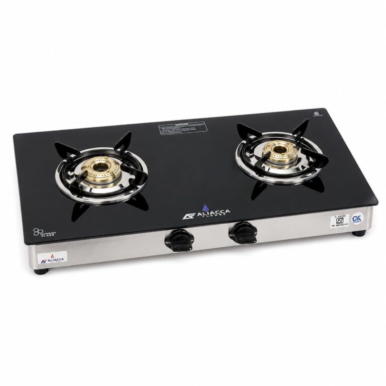 ONYX A CLASS 2 Burner Manual LPG Gas Stove, Toughened Glass