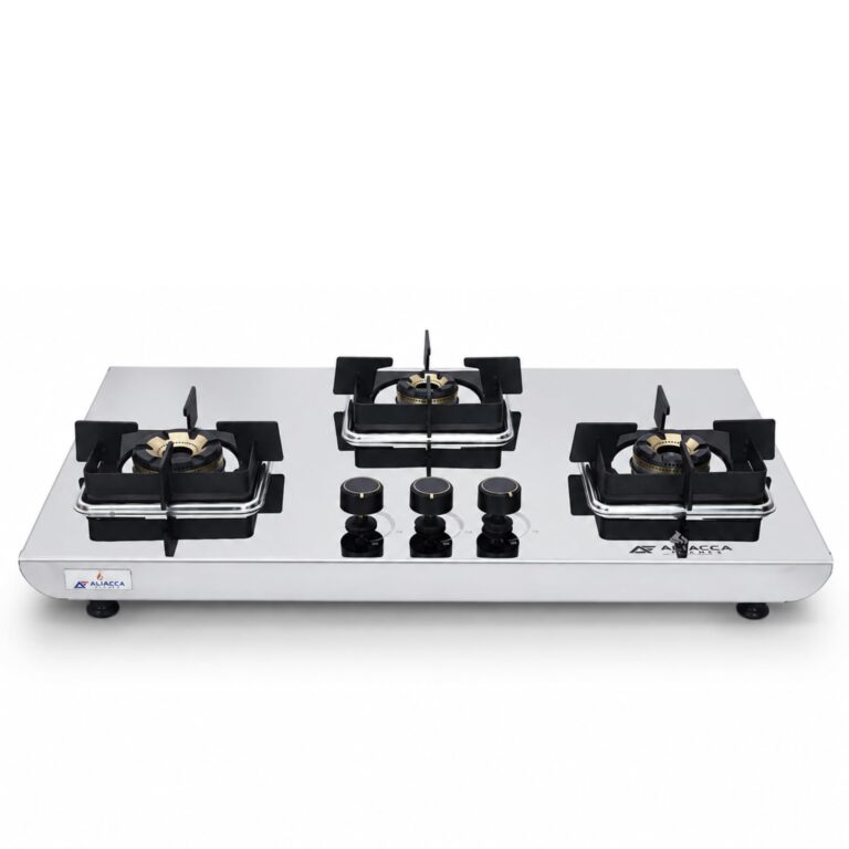 Kazario 3 Burner Gas Stove, Stainless Steel, Auto Ignition